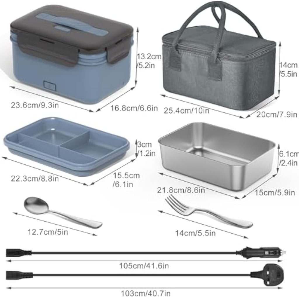 Herrfilk 100W Electric Lunch Box – 1.8L Heated Bento for Car, Truck & Home