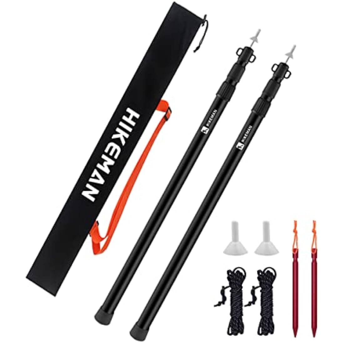 HIKEMAN Adjustable Aluminum Tarp Poles | Telescoping 90-230cm Tent Poles