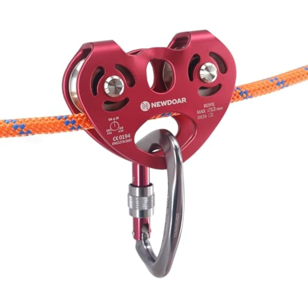 NewDoar 28KN Tandem Double Speed Pulley | Stainless Steel Zipline Trolley