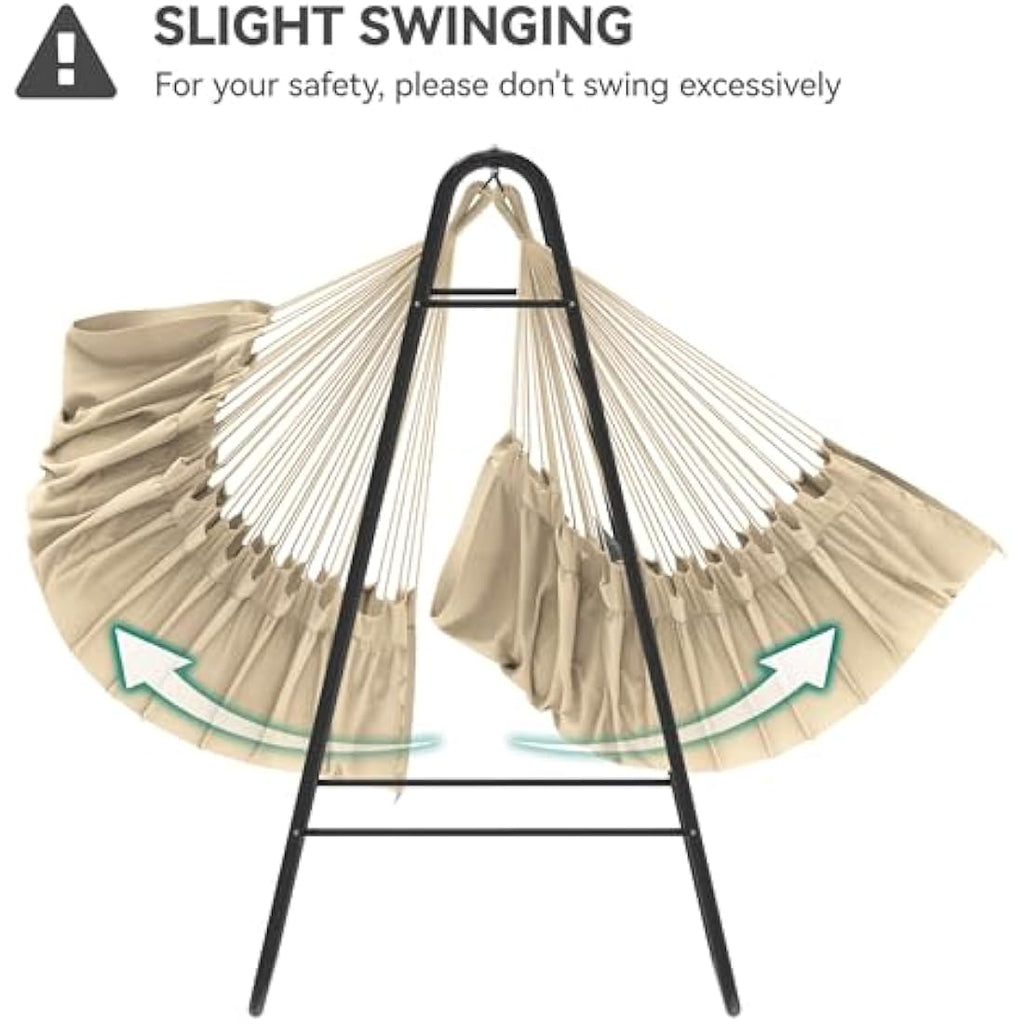 YITAHOME Hammock Chair with Stand | White Steel Frame Swing for Patio