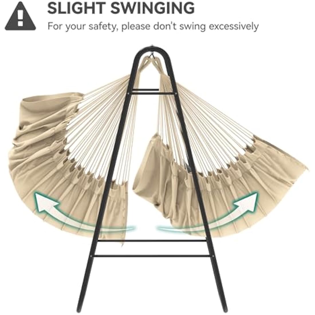 YITAHOME Hammock Chair with Stand | White Steel Frame Swing for Patio