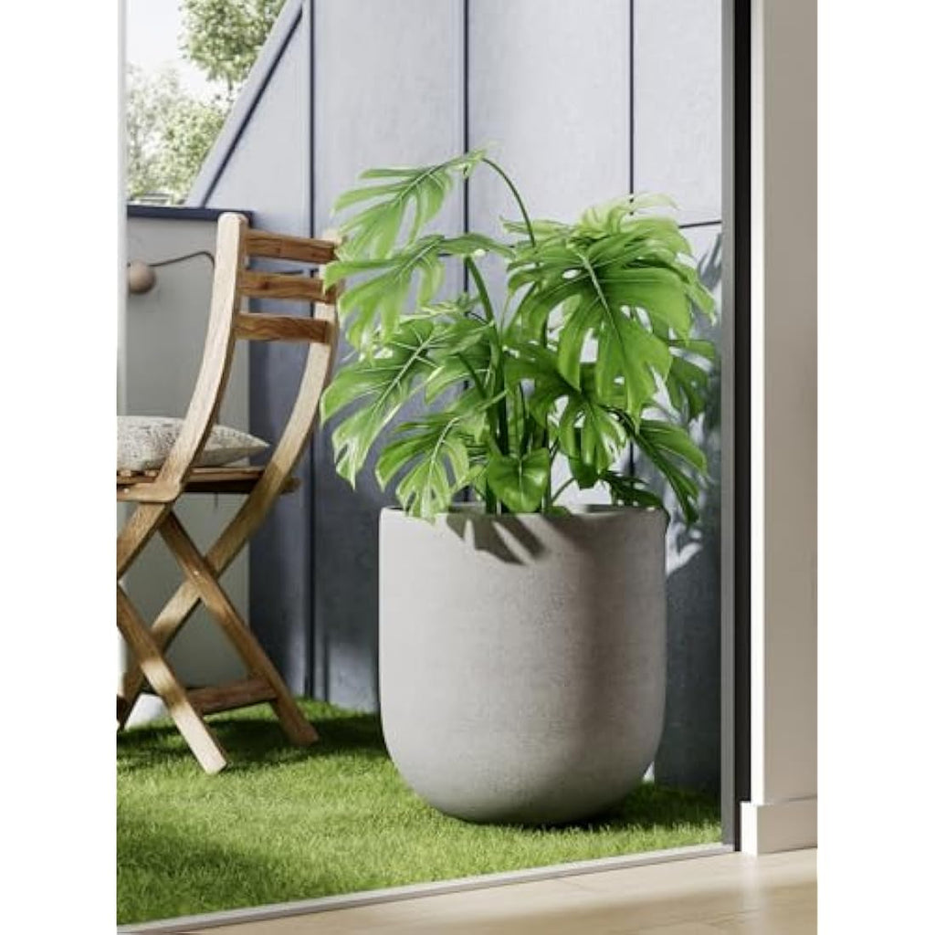 LE TAUCI 30cm Large Ceramic Planter | Indoor Outdoor Pot with Drainage