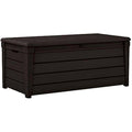 Keter Brightwood 454L Outdoor Garden Storage Box | Brown Wood Effect