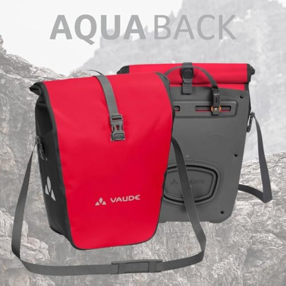 VAUDE Aqua Back Bike Pannier | Waterproof 48L Rear Rack Bag – Red