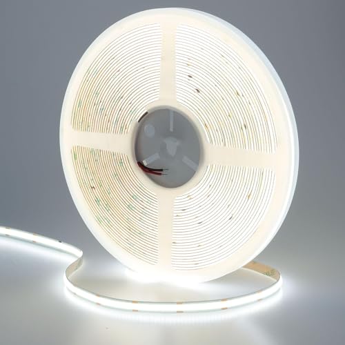 GOMING 49.2ft COB LED Strip Light | 24V Cool White 6000K Flexible Tape