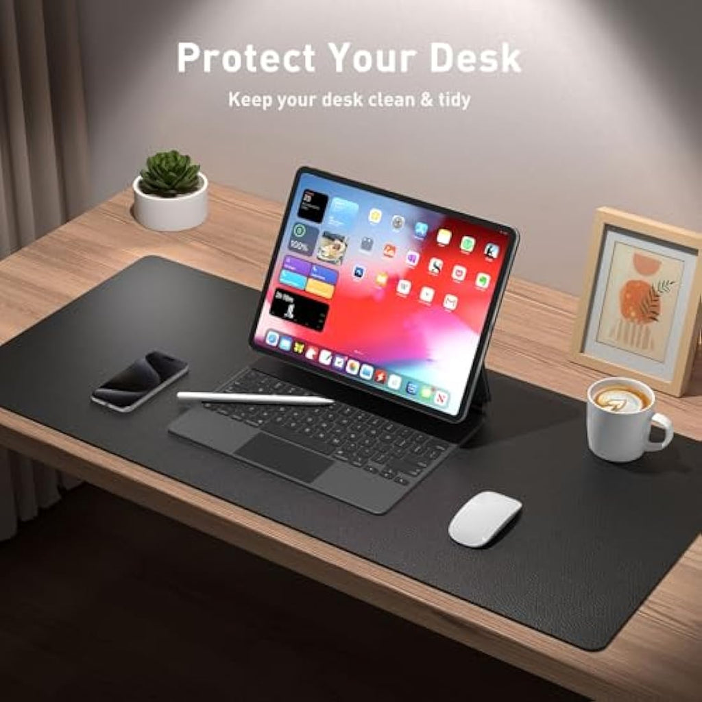 Jolof Store Leather Desk Pad – Non-Slip Waterproof Office Mat, Black