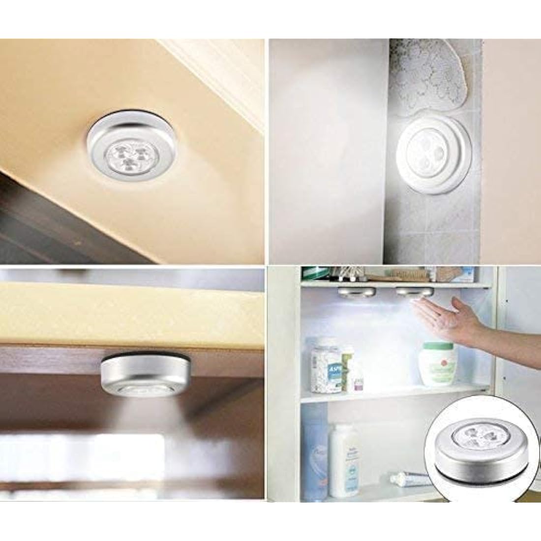 Jolof Store LED Wireless Night Light – 6 Pack Battery-Powered Tap Lamp