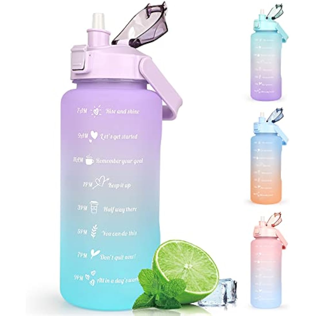 Jolof Store 2L Motivational Water Bottle | BPA Free Leakproof Sport Jug