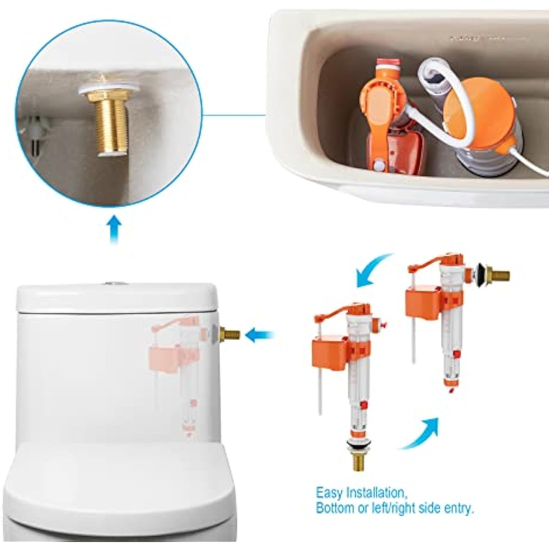 Ibergrif Adjustable Toilet Cistern Fill Valve | Bottom & Side Entry