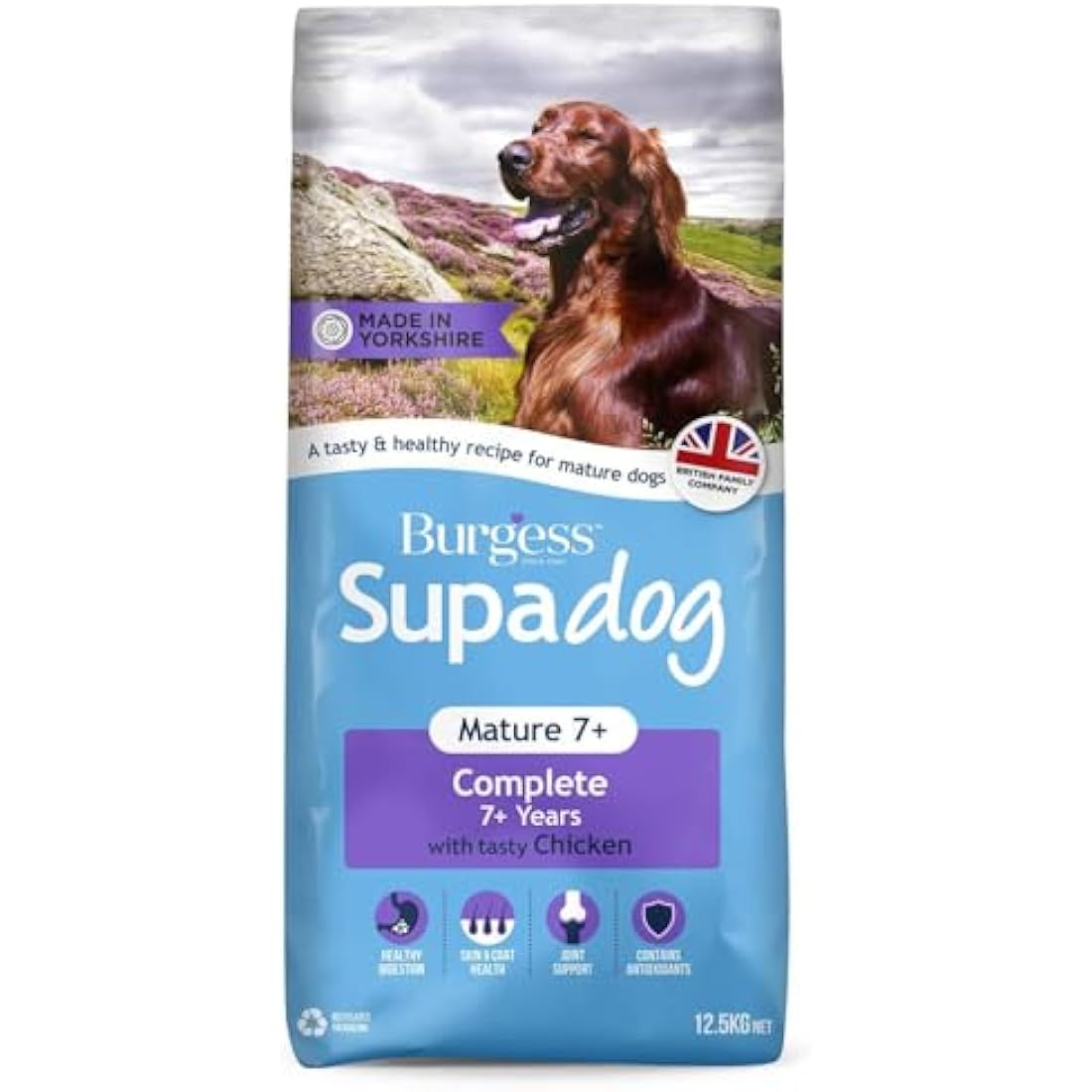Burgess Supadog Mature Dry Dog Food - Senior Dog Nutrition, 12.5kg