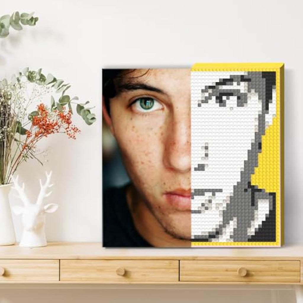 Jolof Store Custom Mosaic Portrait Kit | DIY Photo Building Bricks (Large)