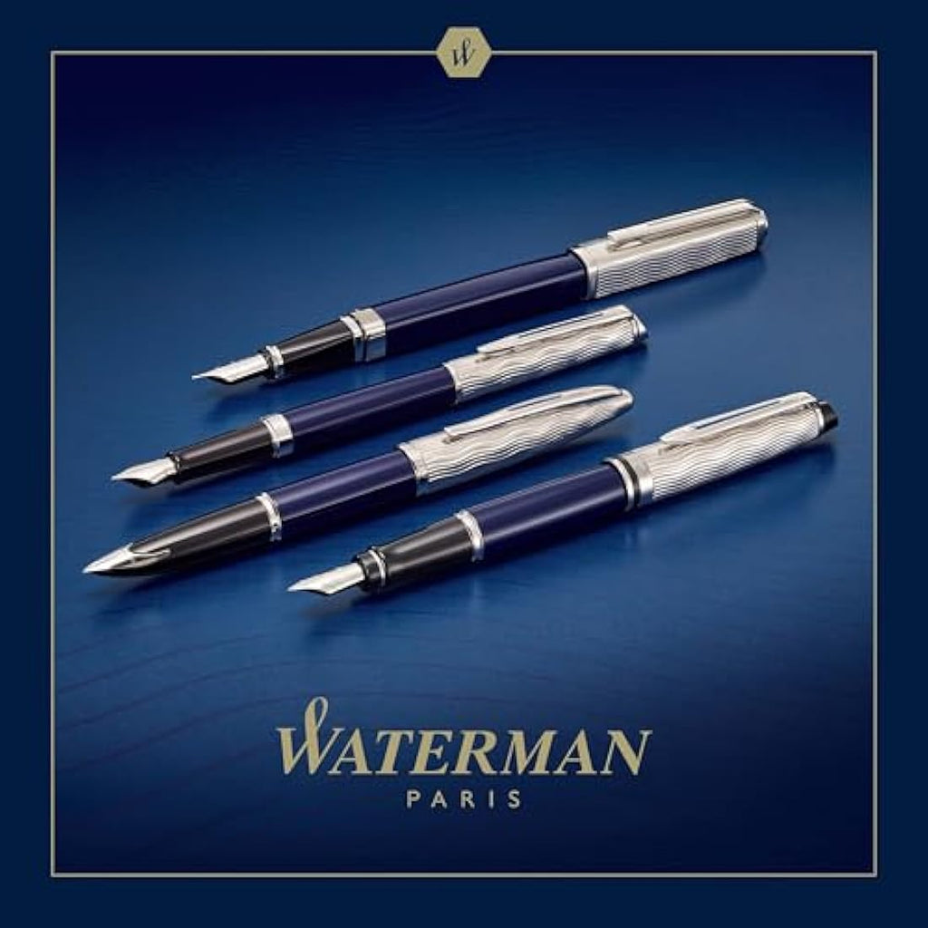 Waterman Hémisphère Fountain Pen – Blue Lacquer & Metal Fine Nib