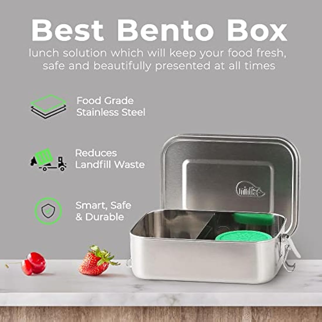 Mintie Stainless Steel Lunch Box Set – 4-Piece Leakproof Meal Prep Bundle