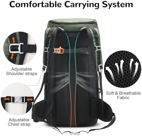 Outplea 50L Hiking Backpack – Large Front Opening Trekking Rucksack