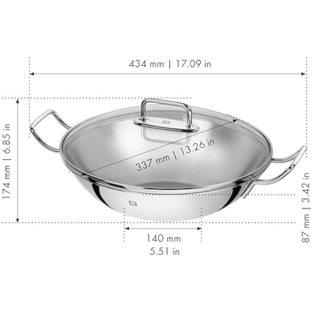 ZWILLING Plus Stainless Steel Wok with Glass Lid, Induction, 32 cm