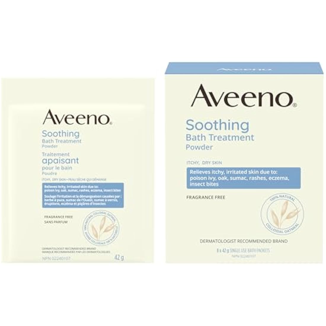 Aveeno Soothing Colloidal Oatmeal Bath Treatment for Itchy Skin - 8 Pack
