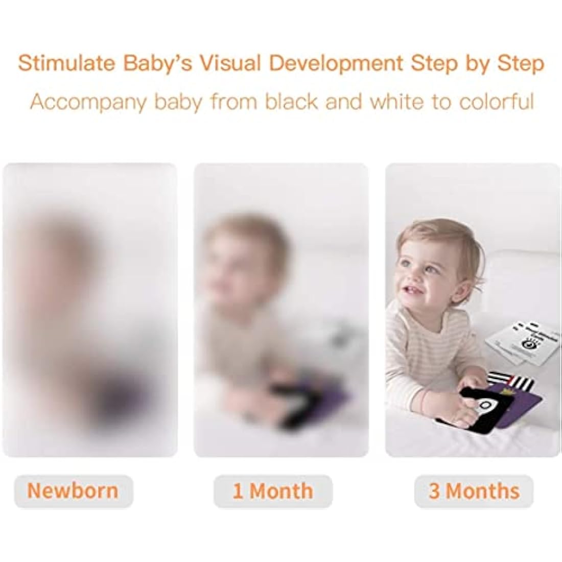 Beiens Baby Sensory Cards – High Contrast Visual Stimulation Learning Toys