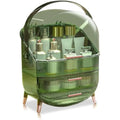 SIOOUI Makeup Organizer | 3-Layer Large Cosmetic Display Case – Clear Green