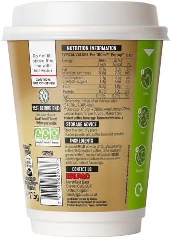 Unsweetened Instant Cappuccino Coffee Cups - 16 Sleeves