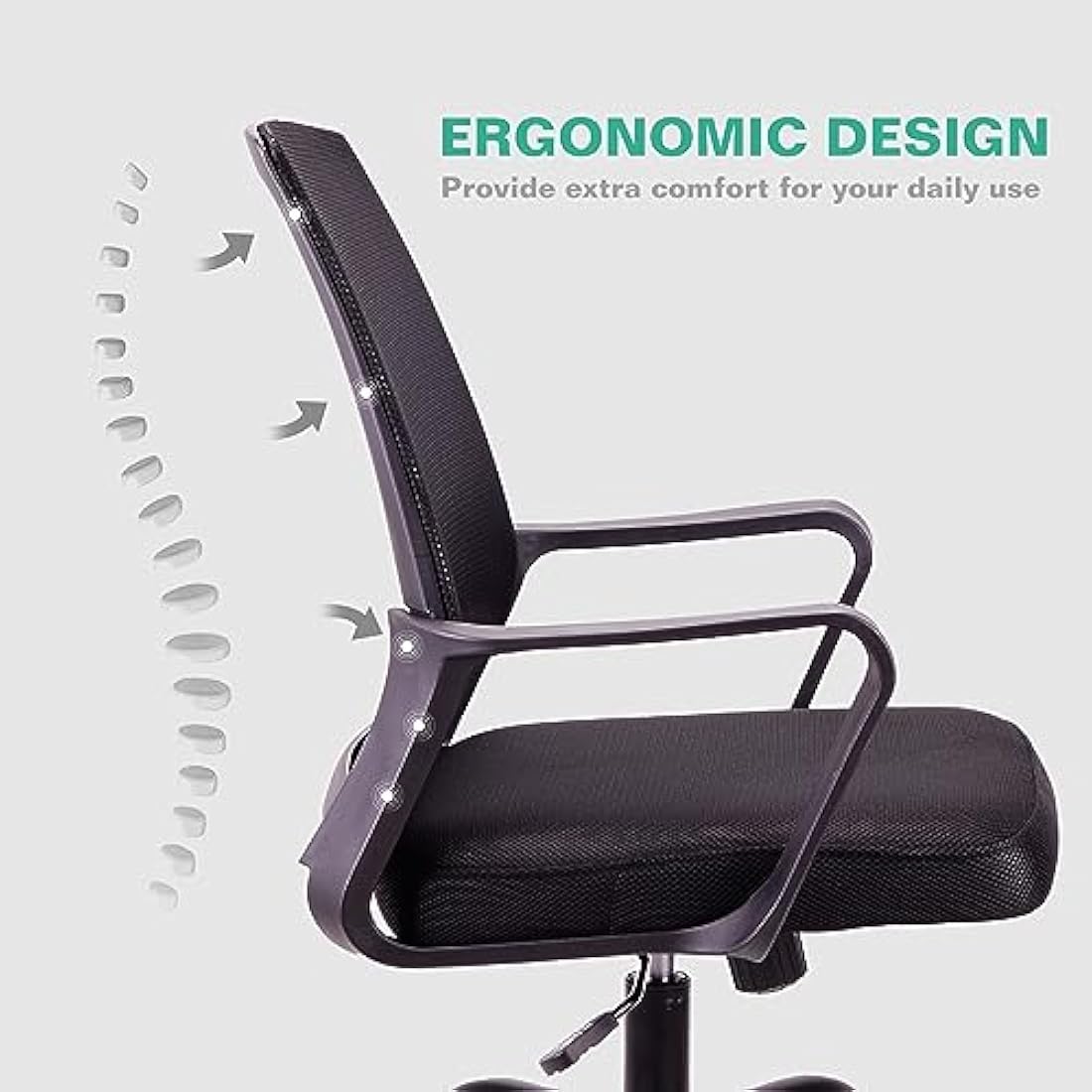 T-THREE Ergonomic Mesh Office Chair - Adjustable Swivel Desk Chair