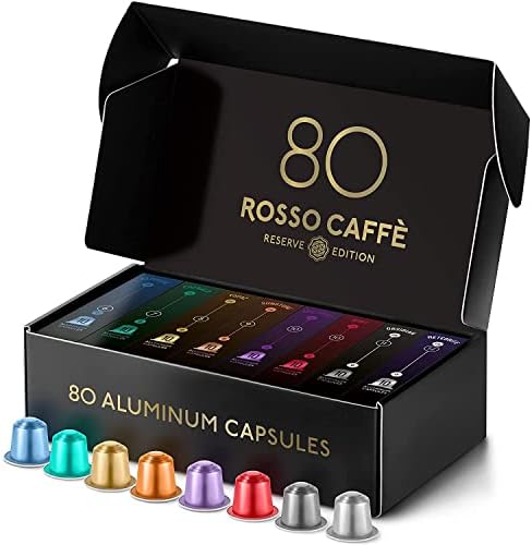 Rosso Caffè Nespresso Compatible Aluminium Capsules – 80 Pod Variety Pack