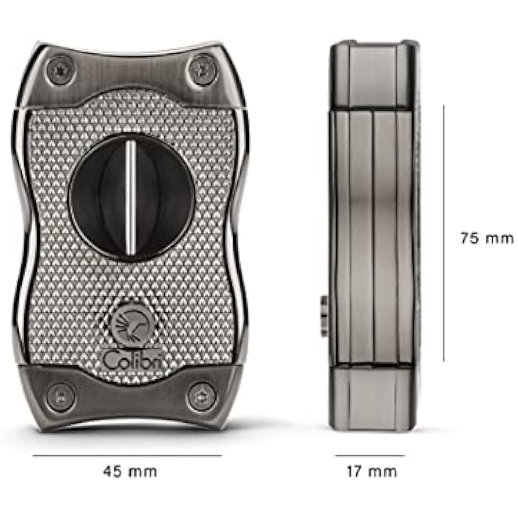 Colibri SV-Cut 2-in-1 Cigar Cutter | V-Cut & Straight Cut | Gunmetal
