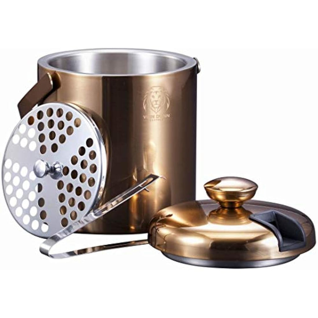 VINN DUNN 1.2L Insulated Ice Bucket – Double Walled Sunset Gold