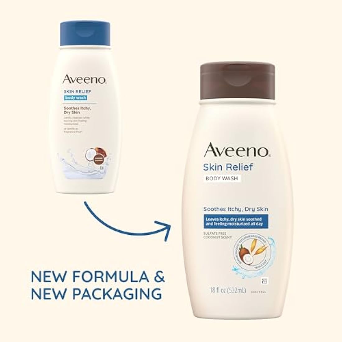 Aveeno Skin Relief Body Wash – Nourishing Coconut & Oatmeal, 12 fl oz