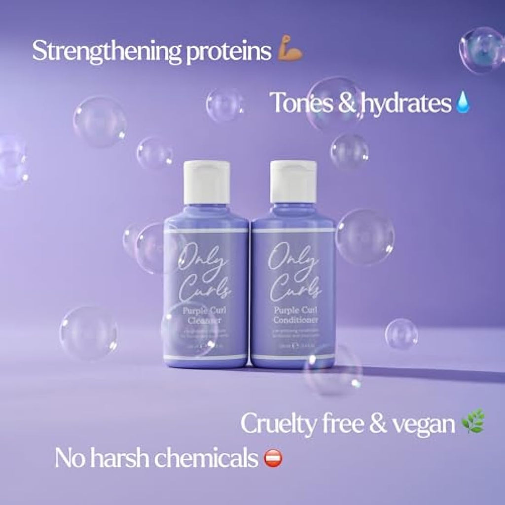 Only Curls Purple Curl Cleansing Bundle – Blonde Hair Shampoo & Conditioner