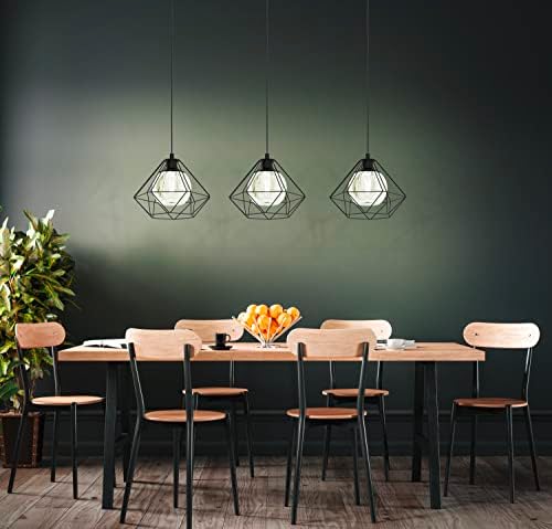 EGLO Vernham 3-Bulb Pendant Light – Industrial Smoked Glass & Black Steel