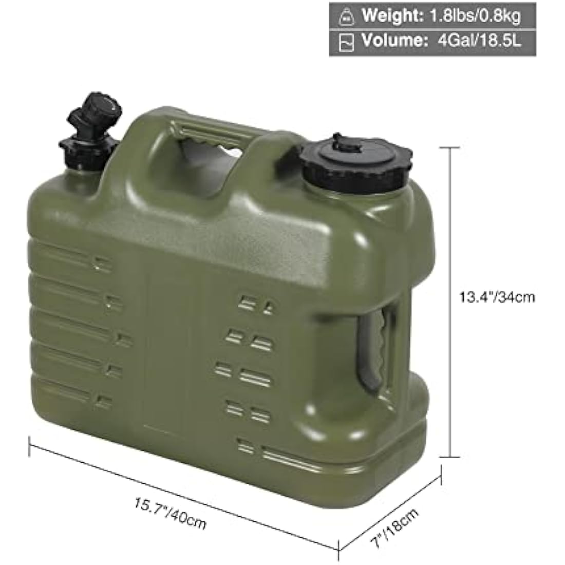 REDCAMP 18.5L Portable Water Container with Tap | Food Grade PE Jug