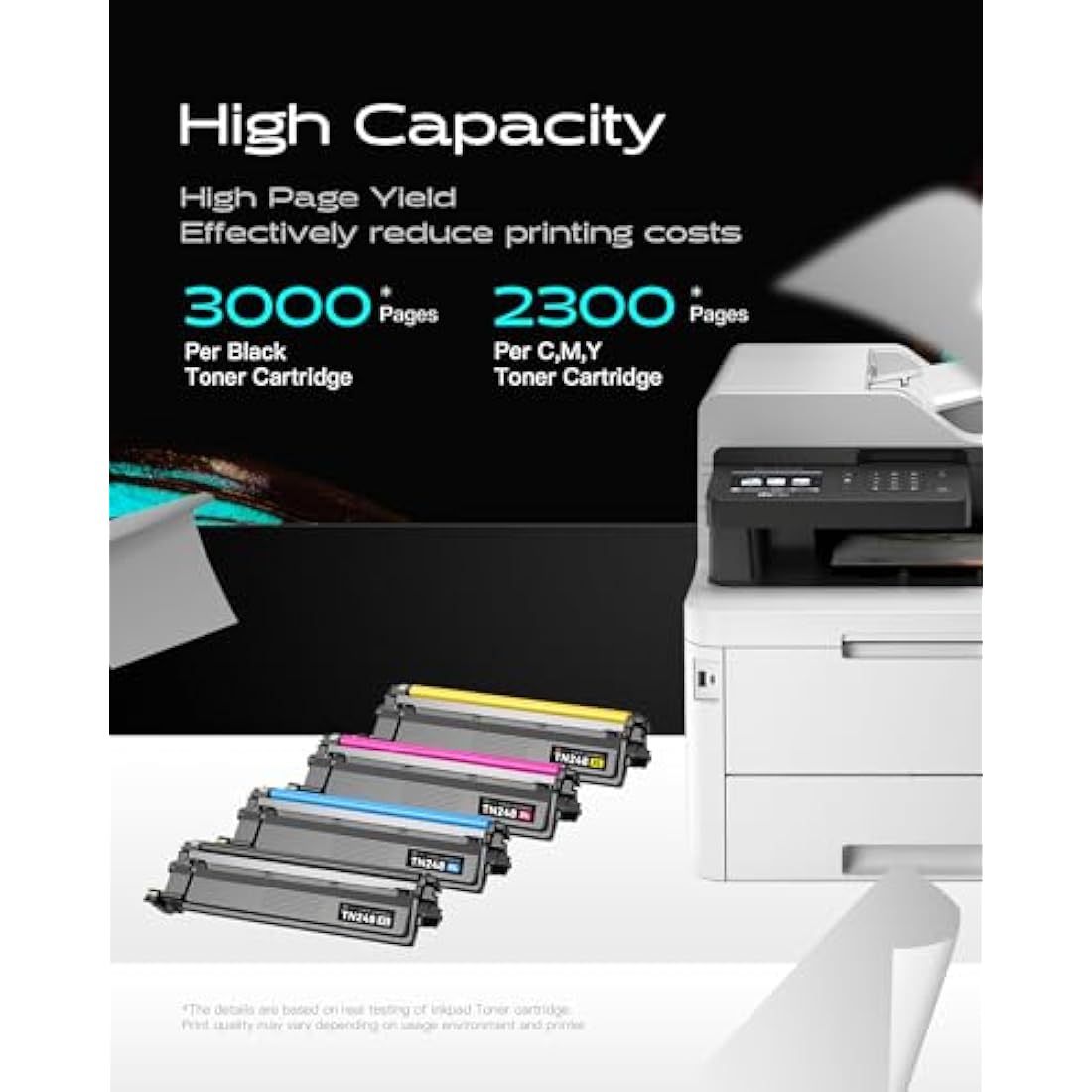 iNKPAD TN248XL High-Yield Toner Cartridges for Brother HL-L3220CWE (4-Pack)