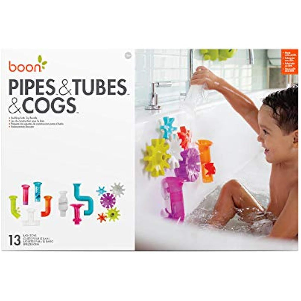 Boon Pipes Cogs Tubes Bath Toy Bundle – 13pc Suction Water Toys