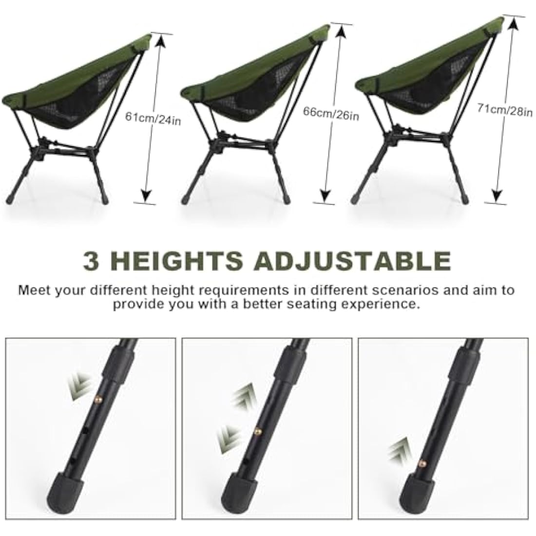 SHANNA Portable Camping Chair | Ultralight Adjustable Folding Chair