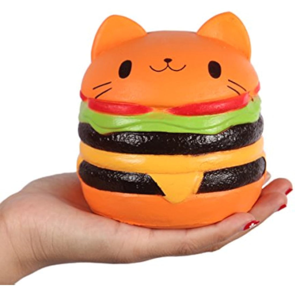 Anboor Hamburger Cat Squishy – Jumbo Slow Rising Kawaii Foam Toy