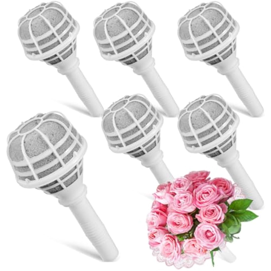 Happyyami 6pcs Floral Foam Bouquet Holder for DIY Wedding Flowers