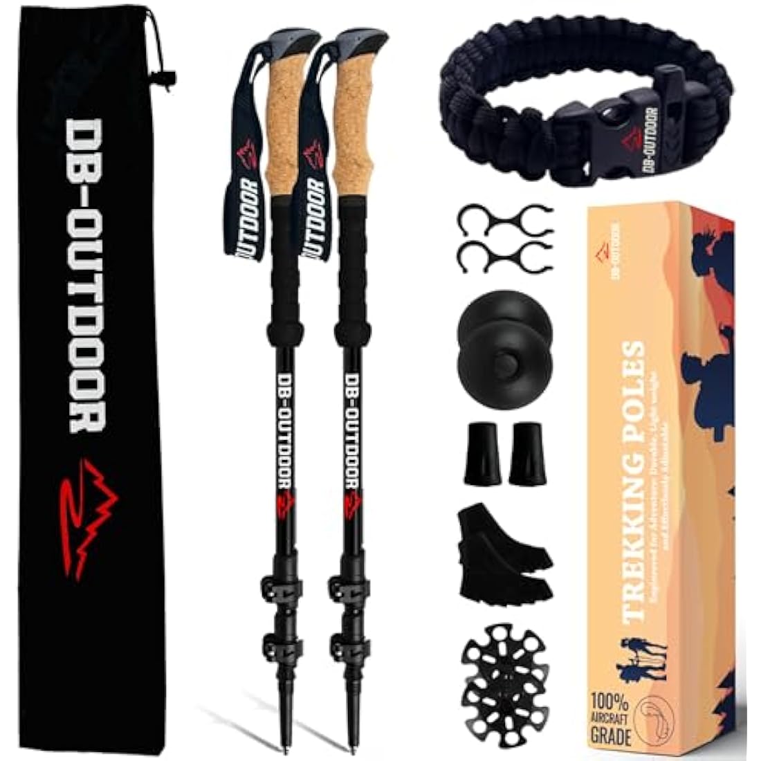 Trekking Poles – 7075 Aluminum Collapsible Hiking Sticks