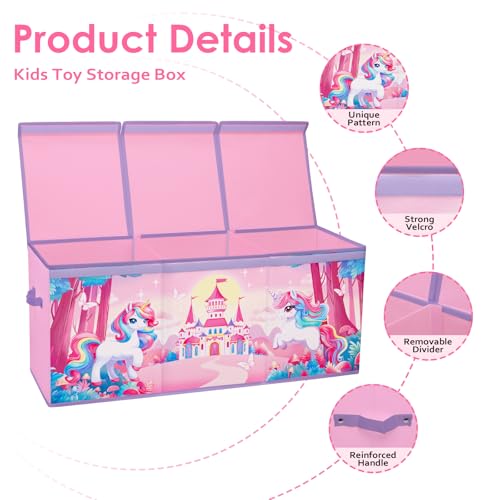 Decalsweet Unicorn Extra Large Toy Storage Box – Foldable Oxford Toy Chest