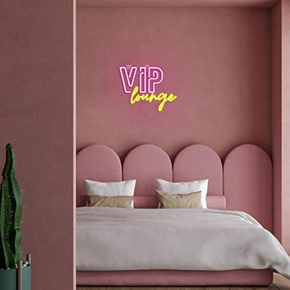 Jolof Store VIP Lounge LED Neon Sign – Pink & Yellow Wall Decor