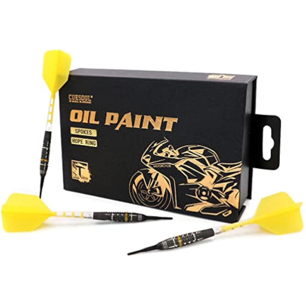CUESOUL 90% Tungsten Soft Tip Dart Set – 18g Oil Paint Finish T19 Flight
