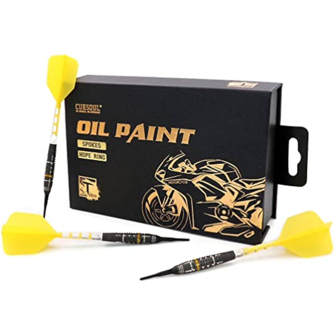 CUESOUL 90% Tungsten Soft Tip Dart Set – 18g Oil Paint Finish T19 Flight