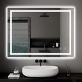 Dripex LED Bathroom Mirror | Dimmable Anti-Fog Wall Vanity Mirror, 50x70cm