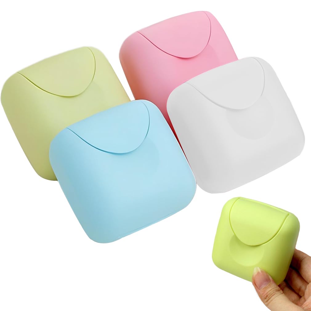 4PCS Travel Soap Case, Soap Bar Travel Soap Dish with Lid Waterproof Leakproof Square Small Soap Box Container Holder Closable Soap Holder Portable - image 1