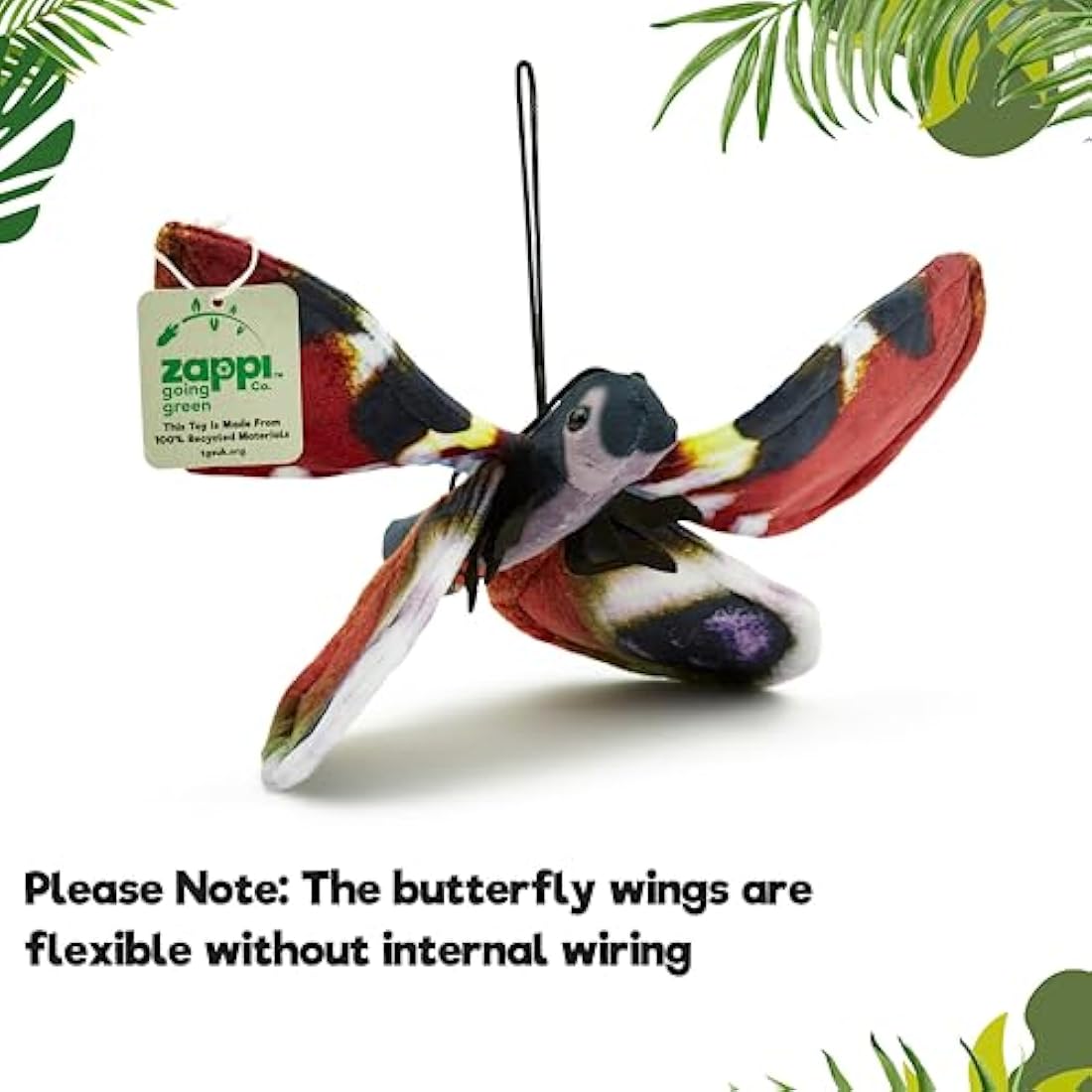 Zappi Co Peacock Butterfly Plush – 100% Recycled Eco-Friendly Soft Toy