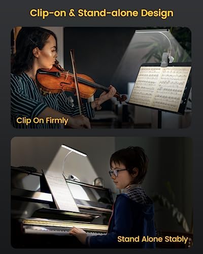 Glocusent Music Stand Light – 57 LED Rechargeable Clip-on Piano Lamp