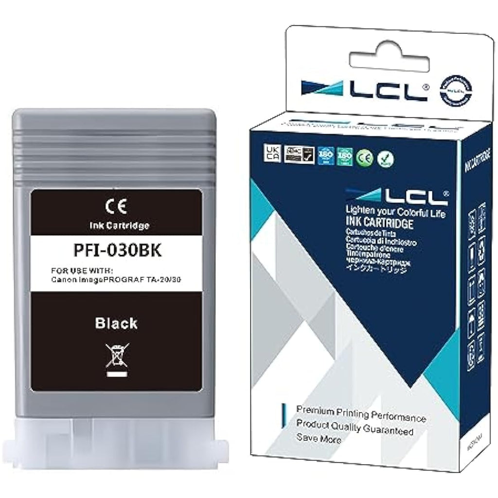 LCL PFI-030BK Black Ink Cartridge for Canon ImagePrograf TA-20 TA-30