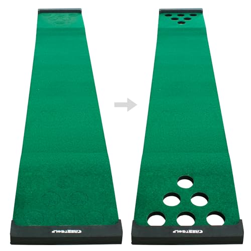 KOFULL Golf Putting Green - Indoor Outdoor Practice Mat with 2 Putters