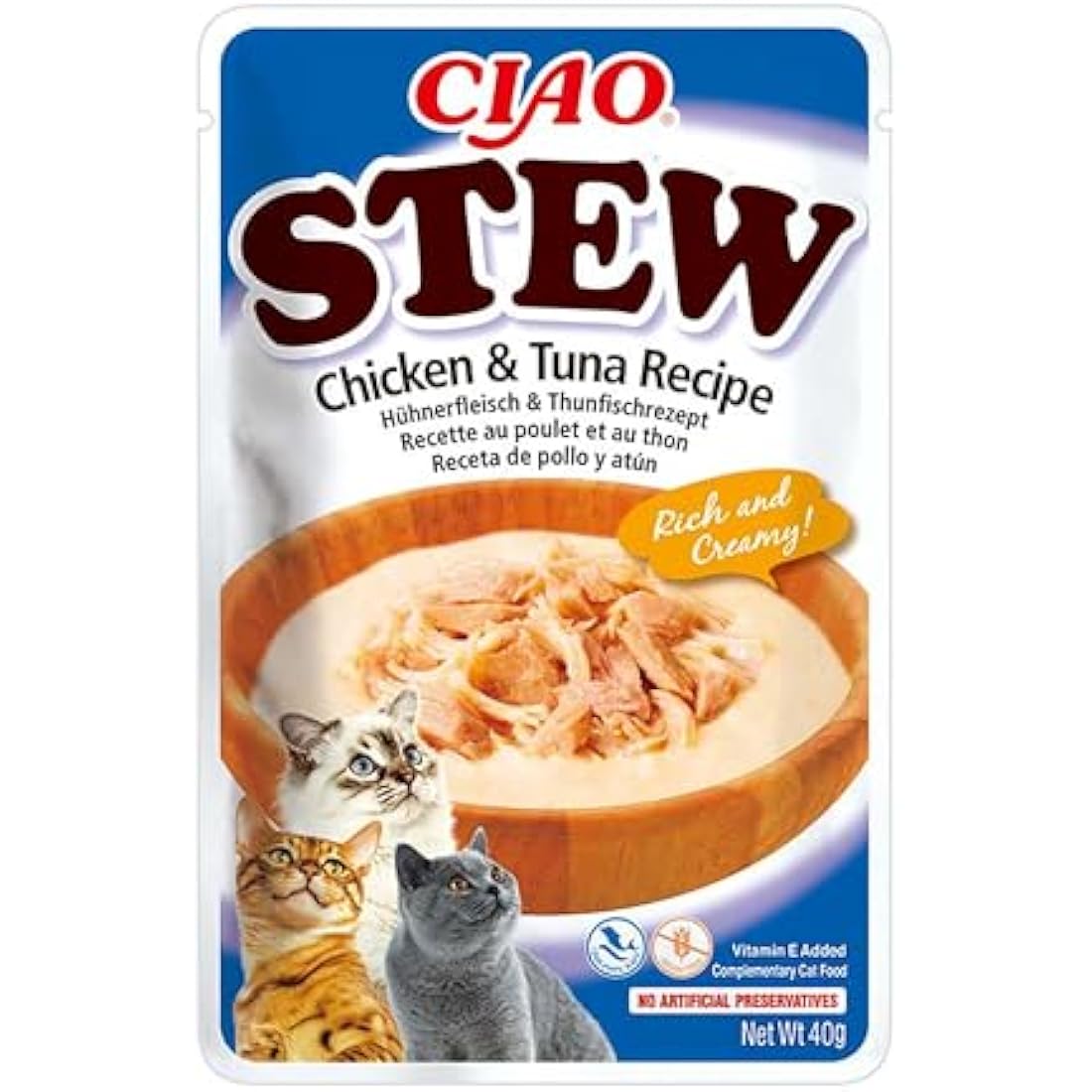 Inaba Churu Stew Grain-Free Wet Cat Food - Chicken & Tuna (12 Pack)
