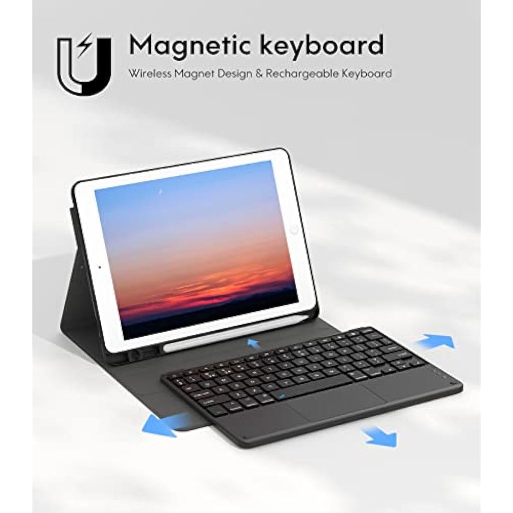 CHESONA iPad 9th Gen Keyboard Case with Smart Touchpad – Black