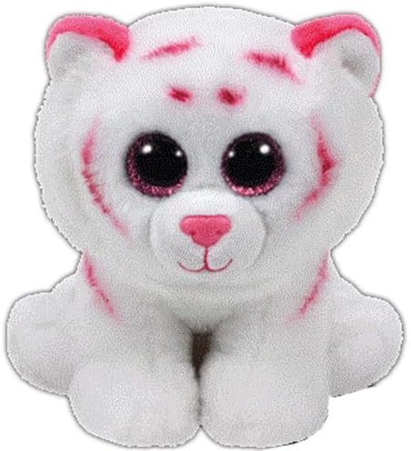 Ty Glubschis Tiger Stuffed Animal - White & Pink Soft Plush Toy 15cm